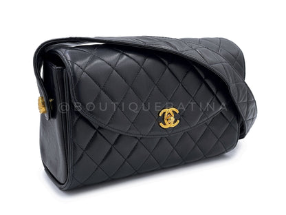 Rare Chanel 1991 Lambskin Crossbody Flap Bag