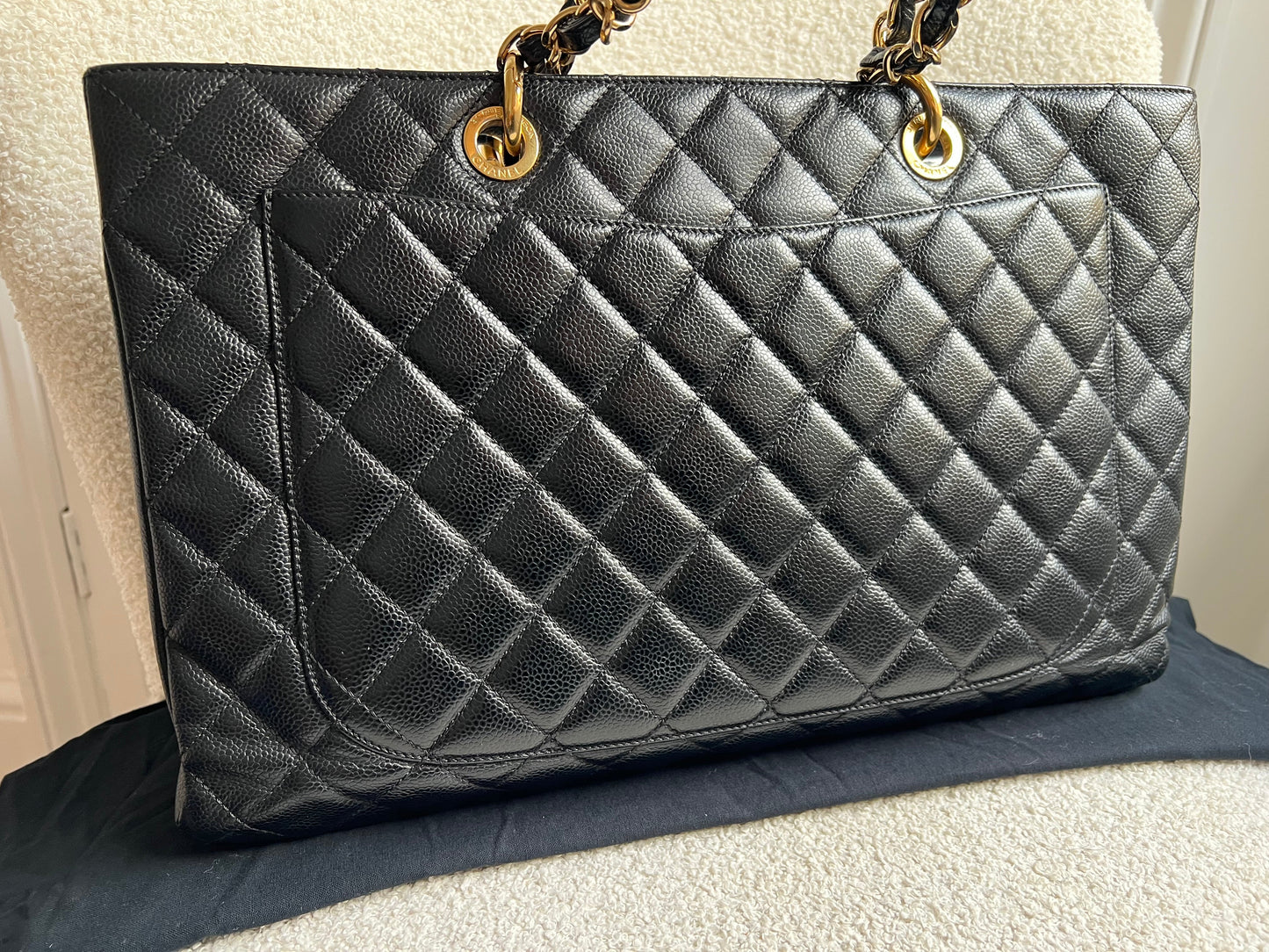Chanel XL Black Caviar Grand Shopper Tote Gold Hardware (GST)