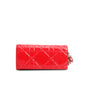 Christian Dior Red Patent Cannage Leather Lady Dior Rendezvous Wallet on Chain