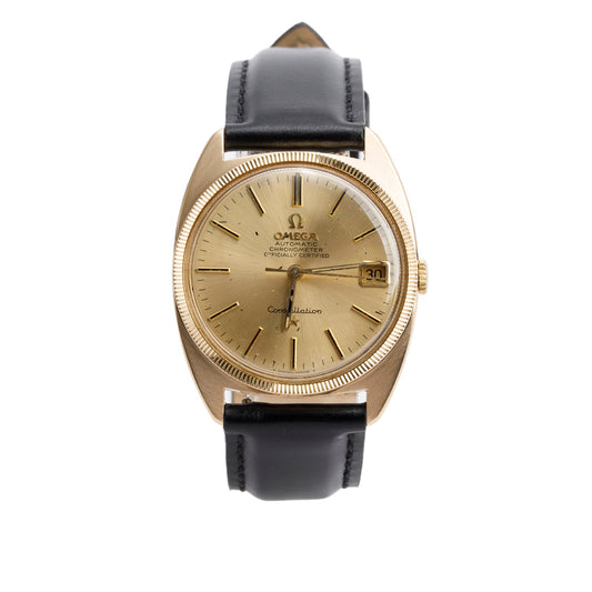 Omega Vintage 18k Yellow Gold Constellation 35 MM Automatic Watch