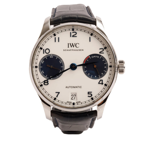 IWC 2022 Stainless Steel Portugieser 42.3 MM Automatic Watch White Dial IW500715 w/ Box & Papers
