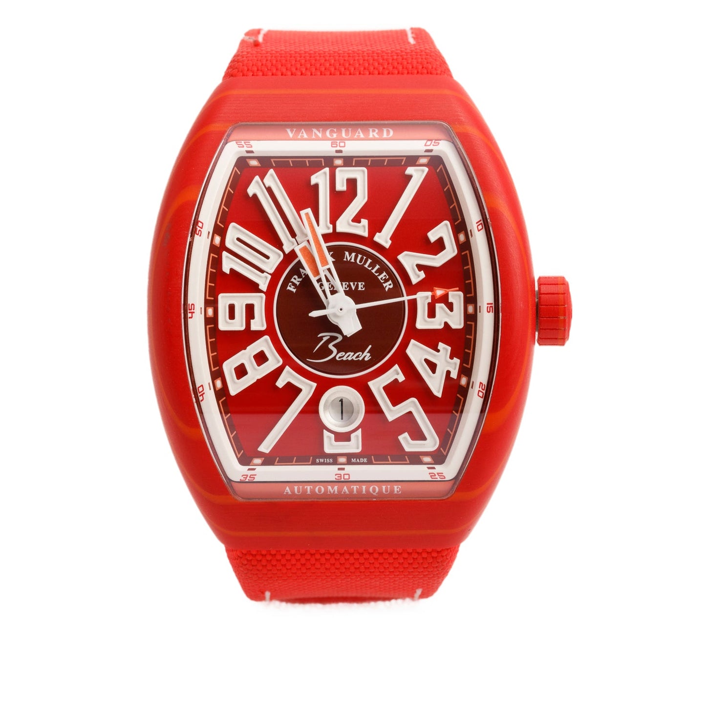 Franck Muller 2025 Red Composite Vanguard Beach 41 MM Automatic Watch w/ Box & Papers