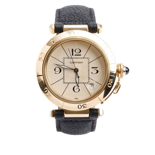 Cartier 18k Yellow Gold Pasha de Cartier 38 MM Automatic Watch 1989