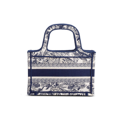 Christian Dior 2020 Blue Canvas Embroidered Mini Dioriviera Toile De Jouy Book Tote