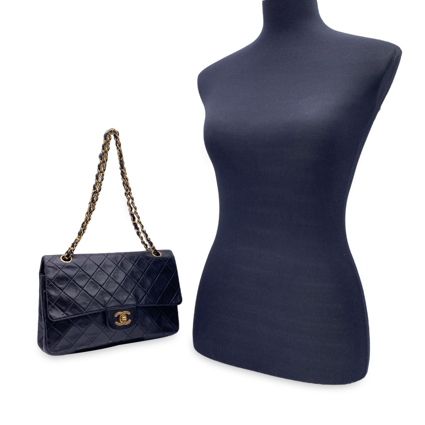 Chanel Black Quilted Timeless Classic 2.55 Shoulder Bag 25 cm