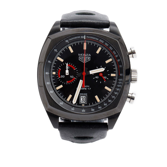 Tag Heuer Black PVD Titanium Limited Edition Heritage Monza 42 MM Automatic Watch Black Dial CR2080 w/ Box & Papers