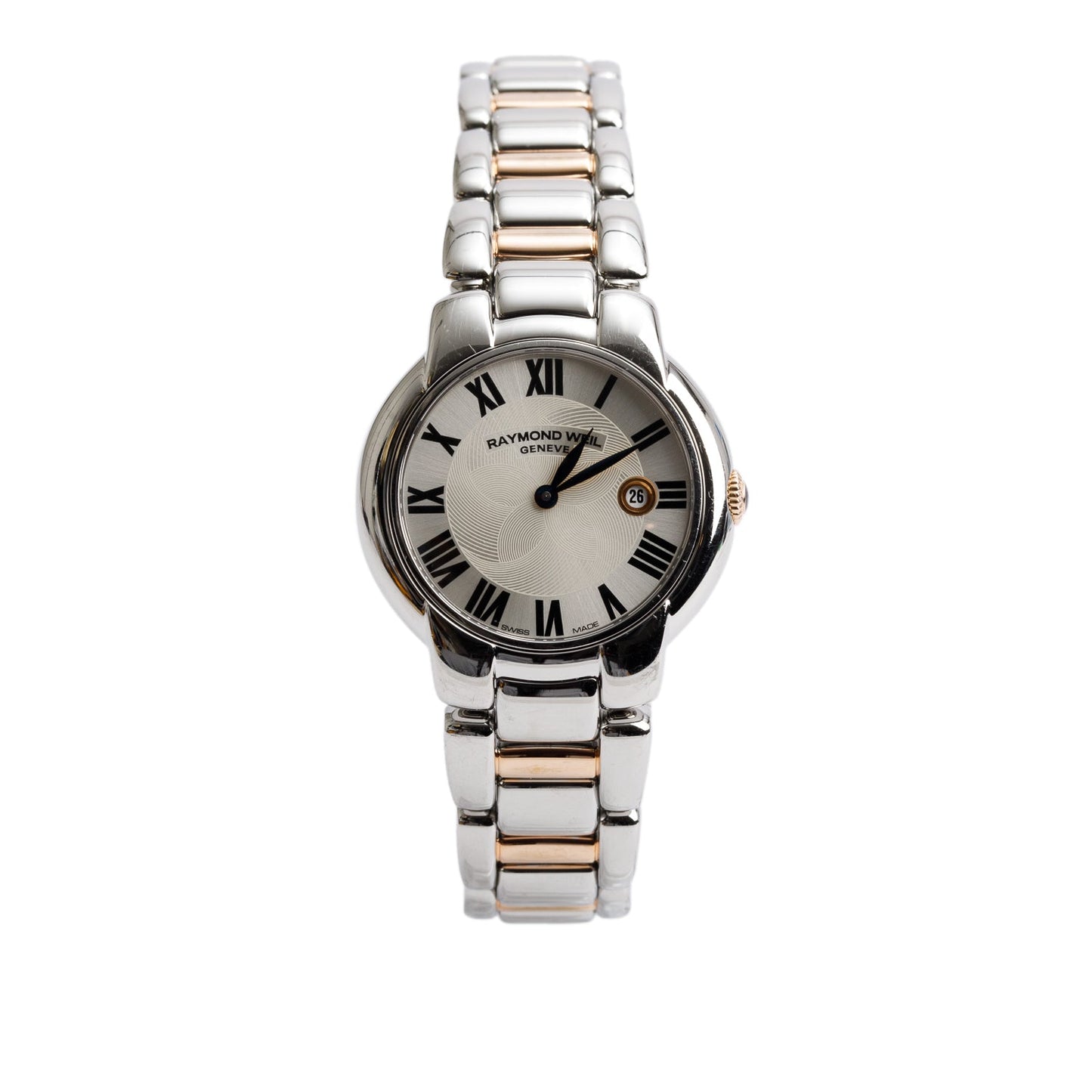 Raymond Weil Stainless Steel & Rose Gold PVD Jasmine 29 MM Quartz Watch Silver Dial 5229