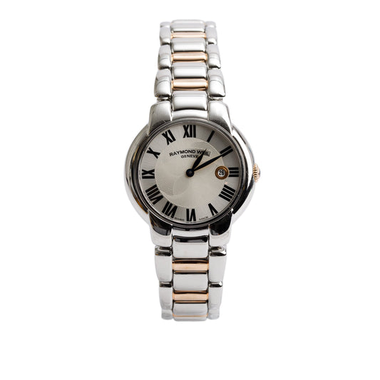 Raymond Weil Stainless Steel & Rose Gold PVD Jasmine 29 MM Quartz Watch Silver Dial 5229