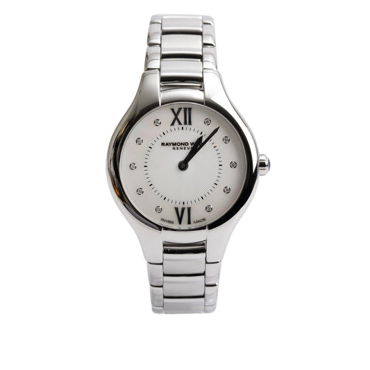 Raymond Weil Stainless Steel Noemia 27 MM Quartz Watch Mother of Pearl Diamond Dial 5127