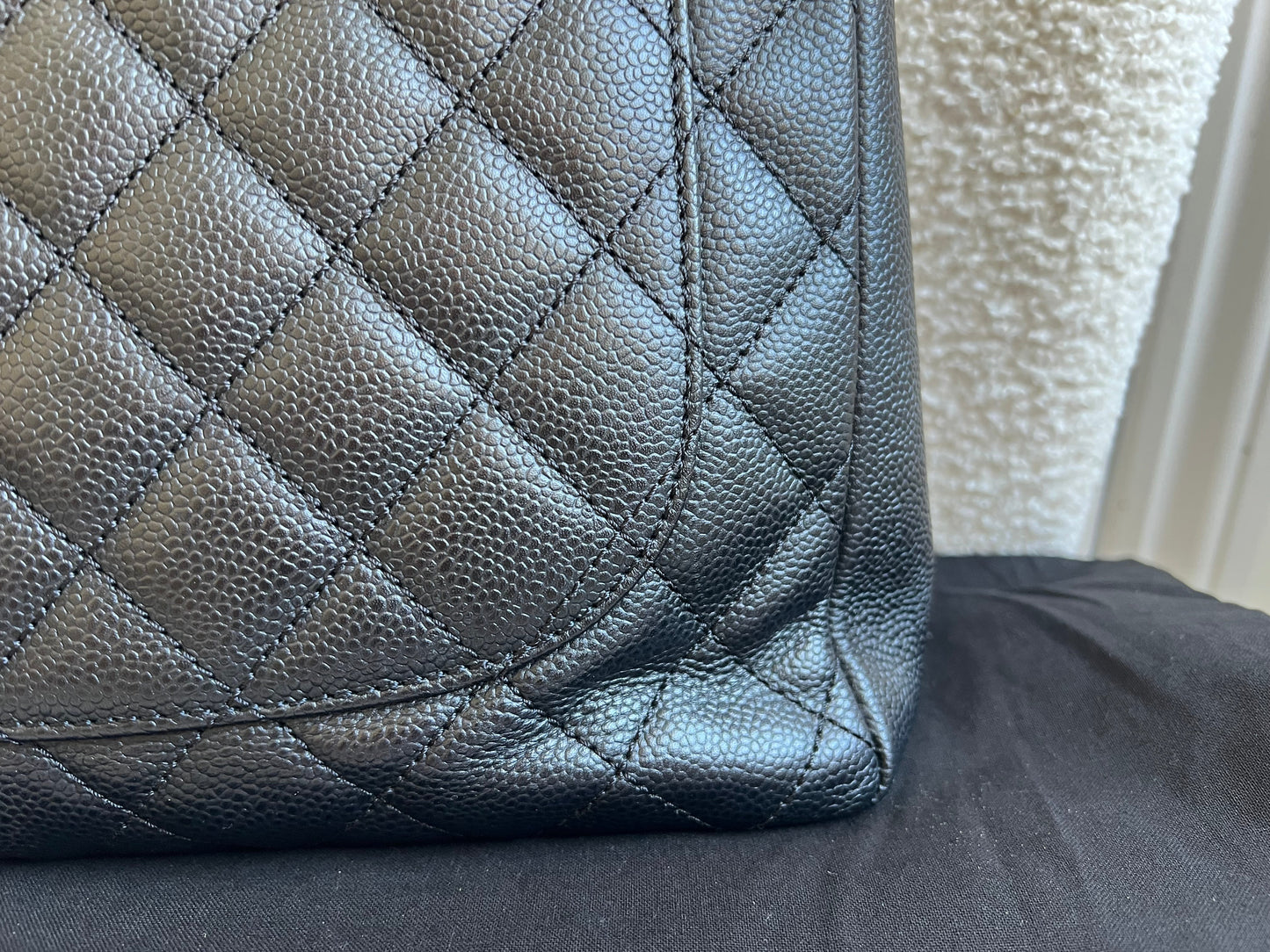 Chanel Black Caviar Grand Shopper Tote (GST) Silver Hardware