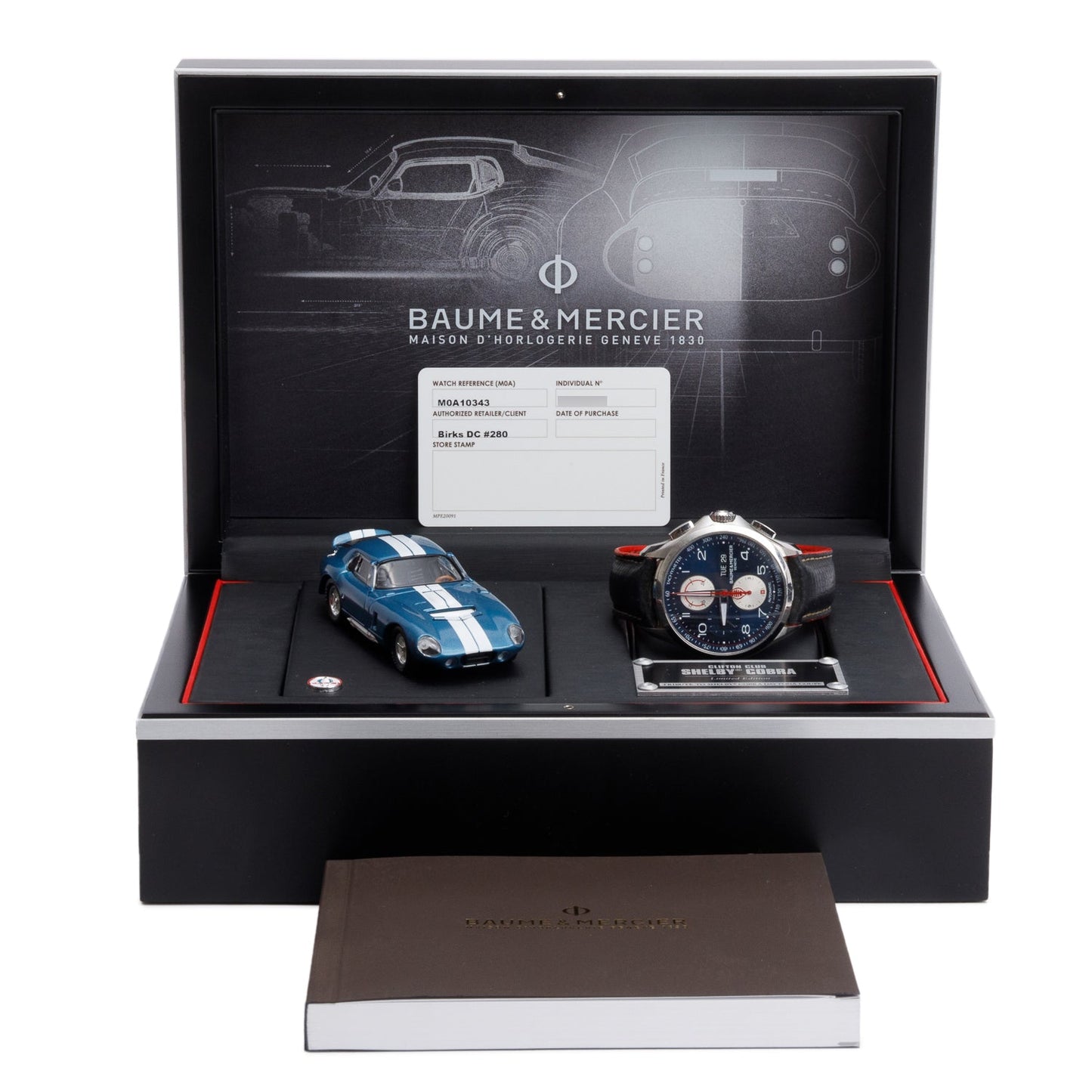 Baume & Mercier Stainless Steel Clifton Club Shelby Cobra Limited Edition 44 MM Chronograph Automatic Watch w/ Box & Papers