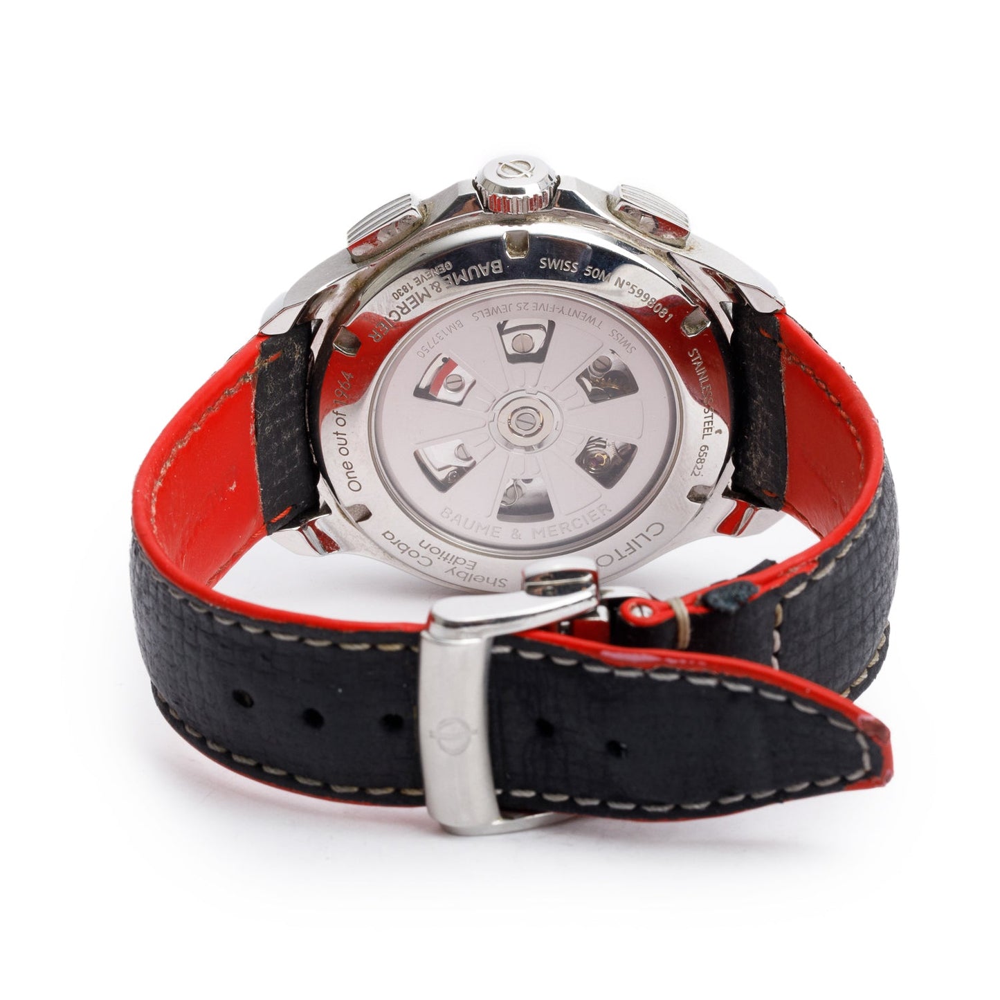 Baume & Mercier Stainless Steel Clifton Club Shelby Cobra Limited Edition 44 MM Chronograph Automatic Watch w/ Box & Papers