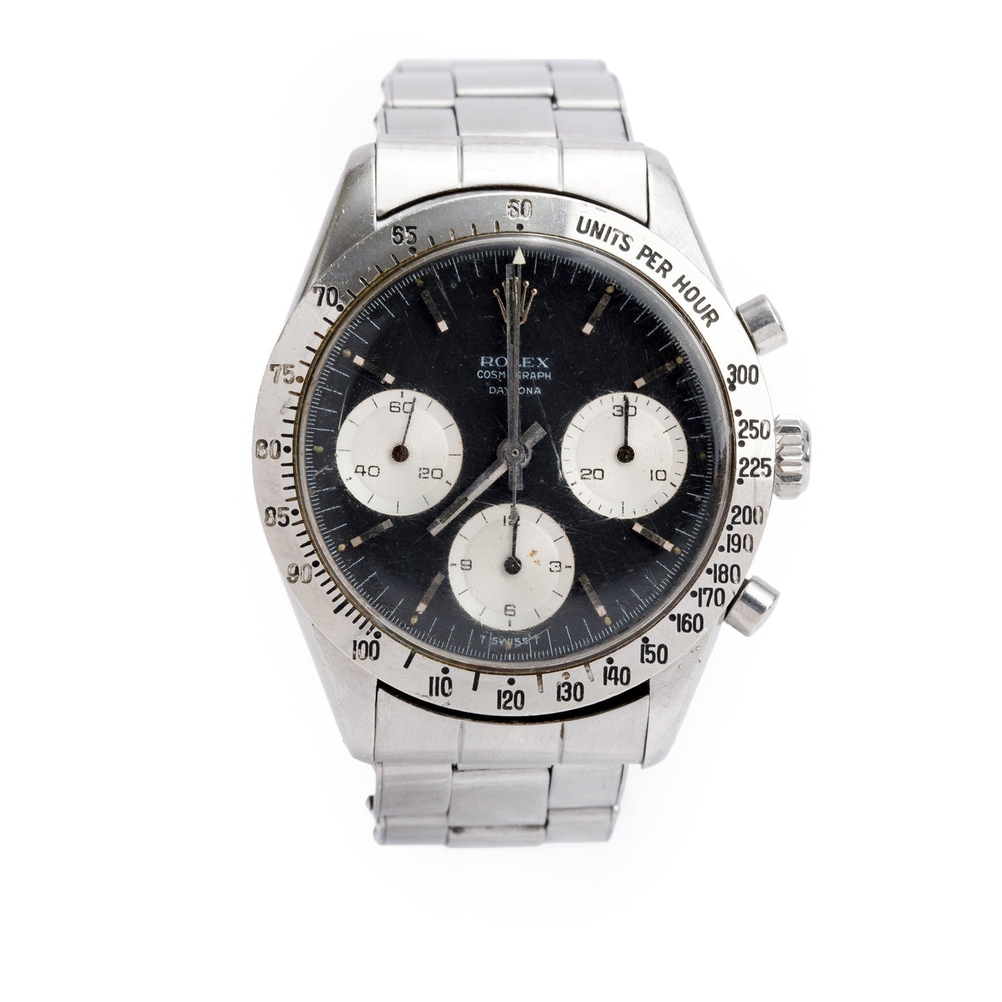 Rolex Vintage Stainless Steel Daytona Cosmograph 37 MM Chronograph Manual Winding Watch Black Dial 6239