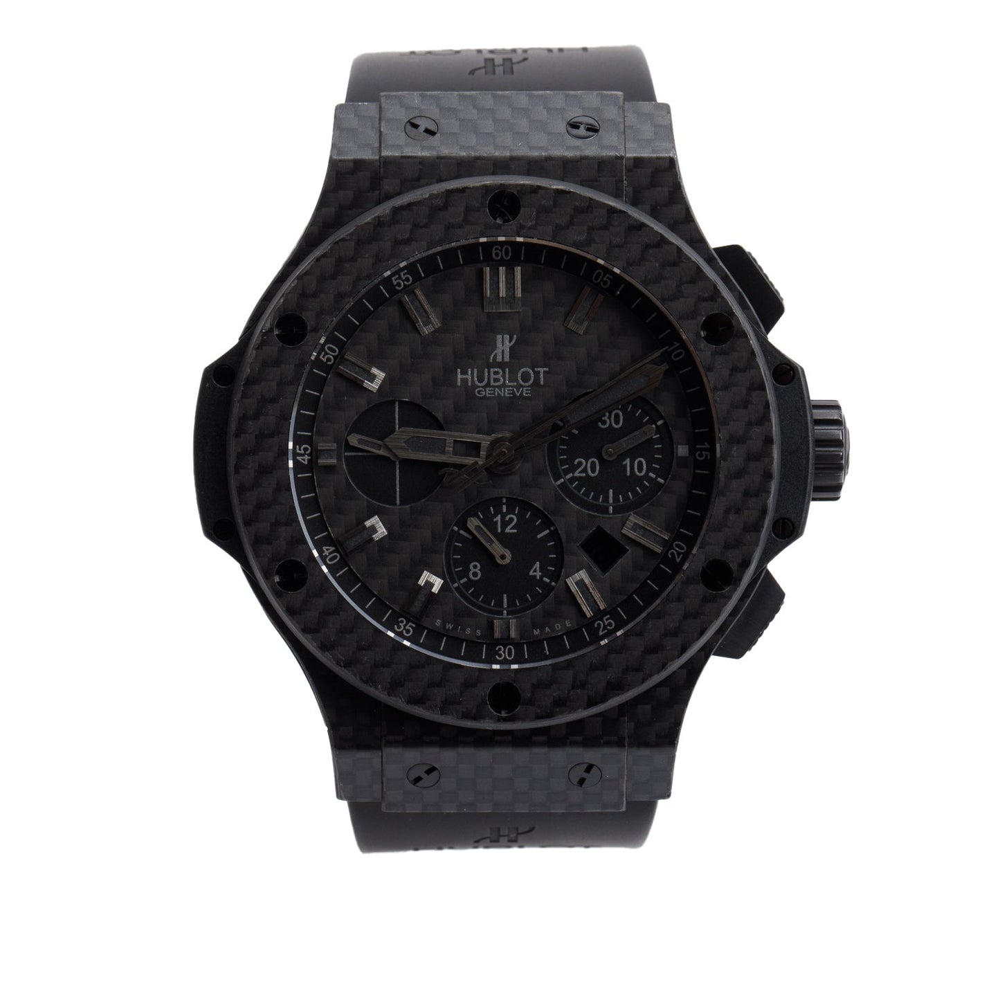 Hublot Black Carbon Fiber Big Bang 44 MM Automatic Chronograph Watch Black Carbon Fiber Dial w/ Box & Papers