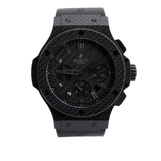 Hublot Black Carbon Fiber Big Bang 44 MM Automatic Chronograph Watch Black Carbon Fiber Dial w/ Box & Papers