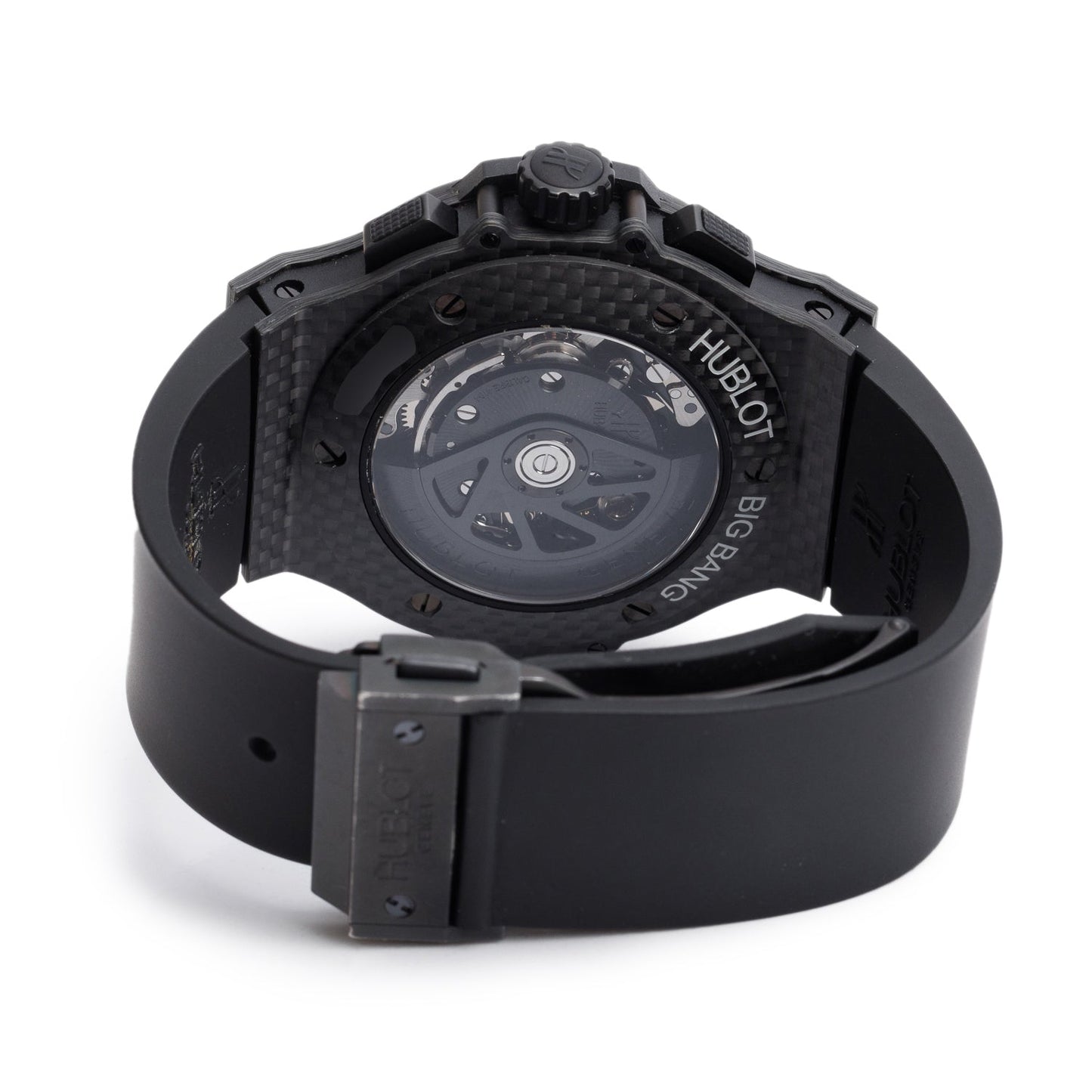 Hublot Black Carbon Fiber Big Bang 44 MM Automatic Chronograph Watch Black Carbon Fiber Dial w/ Box & Papers