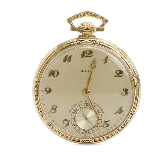 Birks Patek Philippe Vintage 18k Yellow Gold Pocket Watch