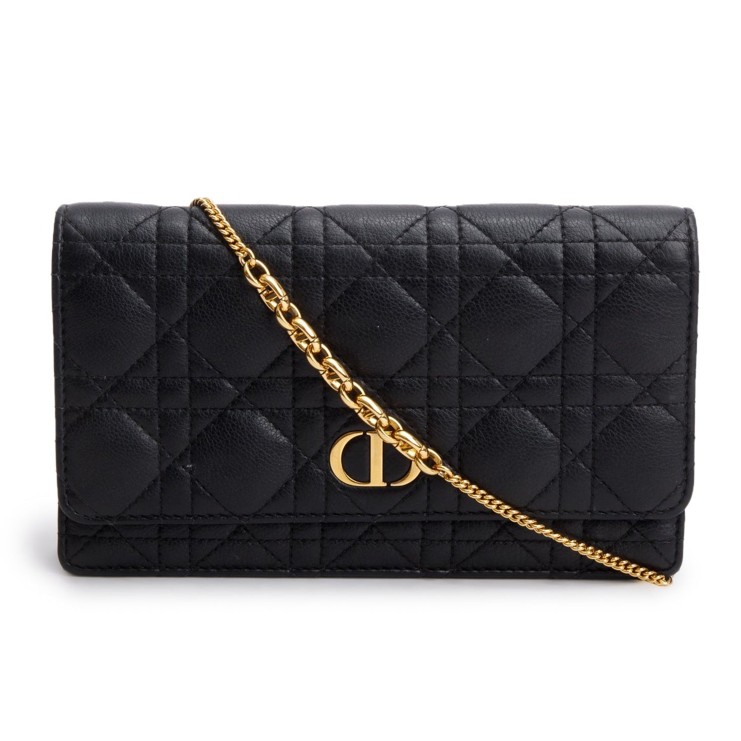 Christian Dior 2022 Black Supple Calfskin Caro Pouch