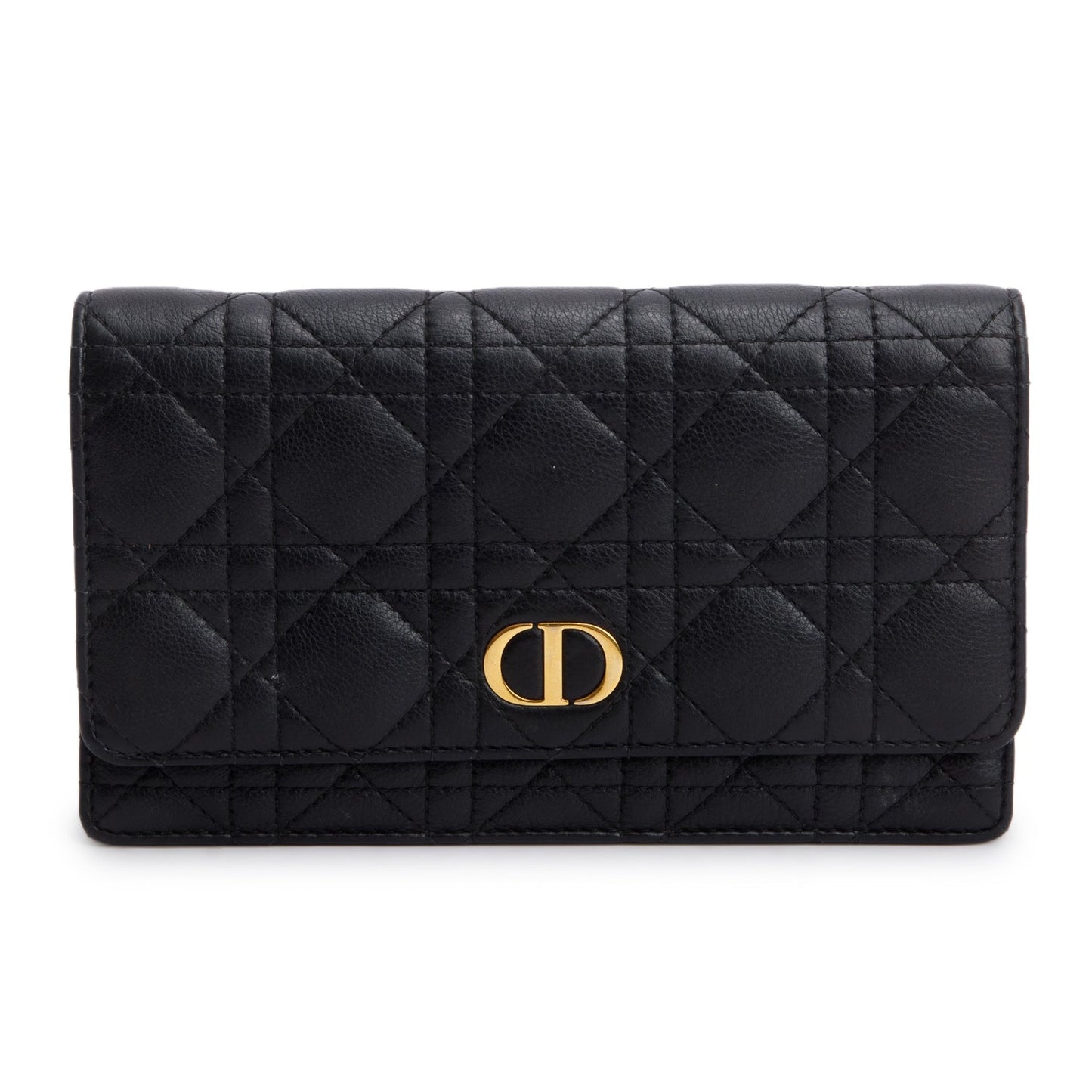 Christian Dior 2022 Black Supple Calfskin Caro Pouch