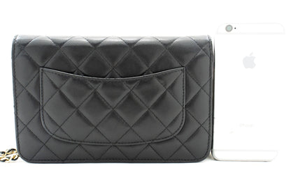 Chanel Black Classic Wallet On Chain WOC Shoulder Bag Crossbody