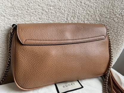 Gucci Beige Soho Chain Crossbody Flap Bag