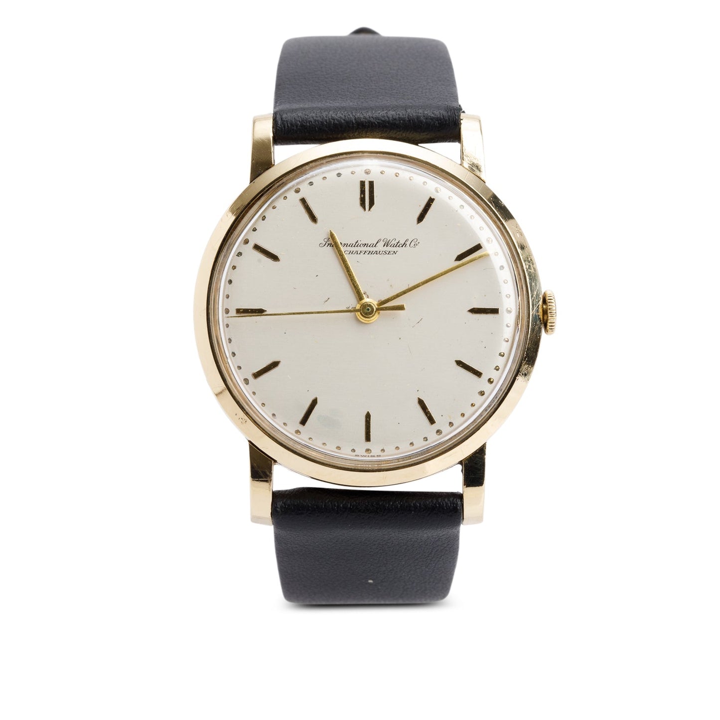 IWC Vintage 18k Yellow Gold Calatrava 33.5 MM Manual Watch White Dial