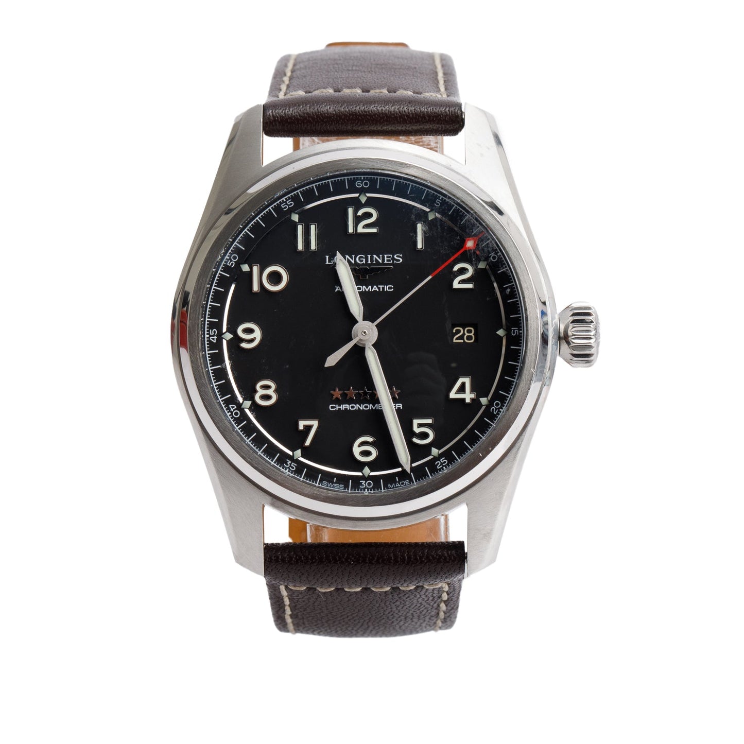 Longines 2023 Stainless Steel Spirit 40 MM Automatic Watch Black Dial w/ Box & Papers