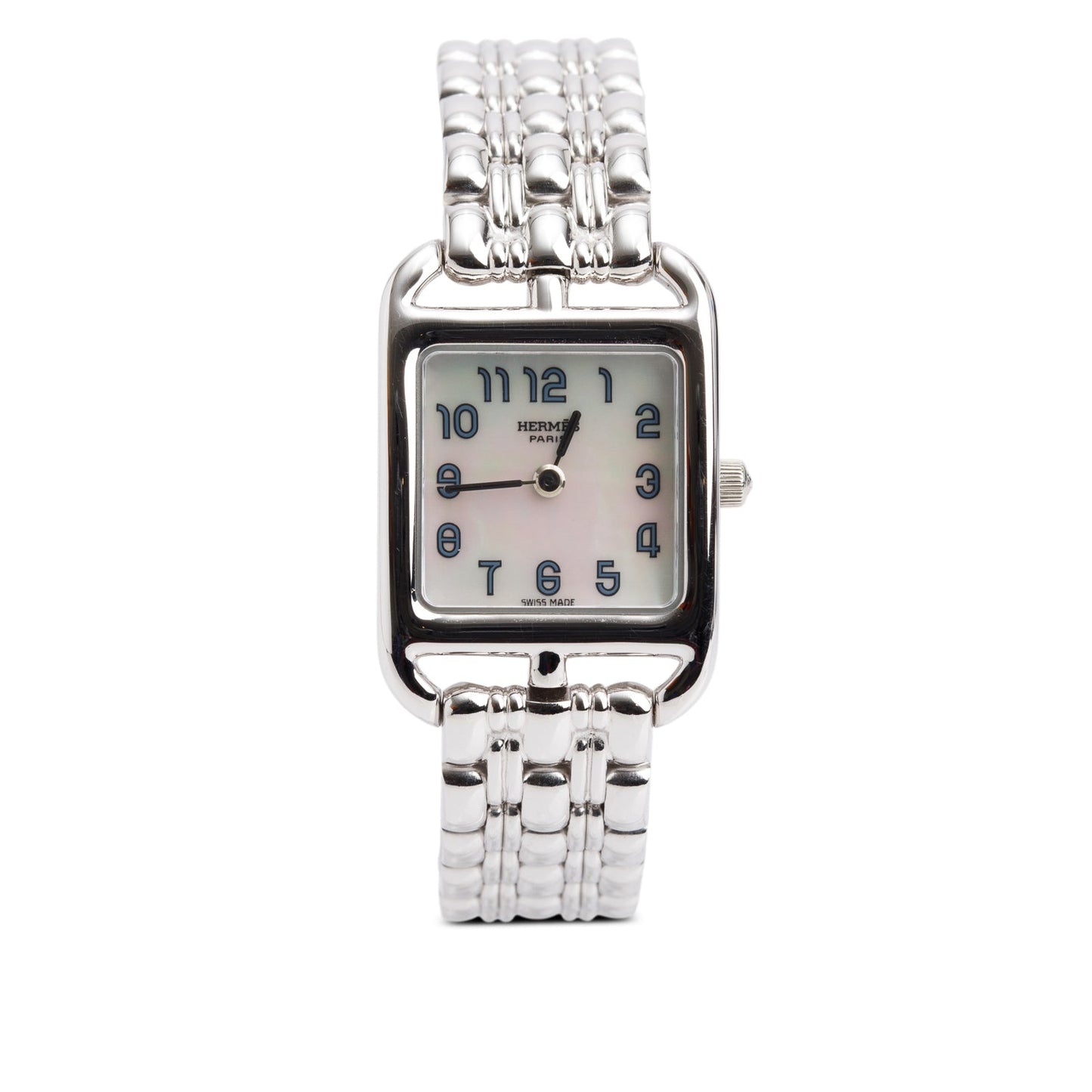 Hermes 18k White Gold Cape Cod Quartz Watch Mother of Pearl Dial, Mini Model