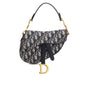 Christian Dior Blue Oblique Mini Saddle Bag