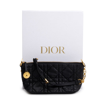 Christian Dior 2025 Black Macrocannage Lambskin Diorstar Hobo Bag