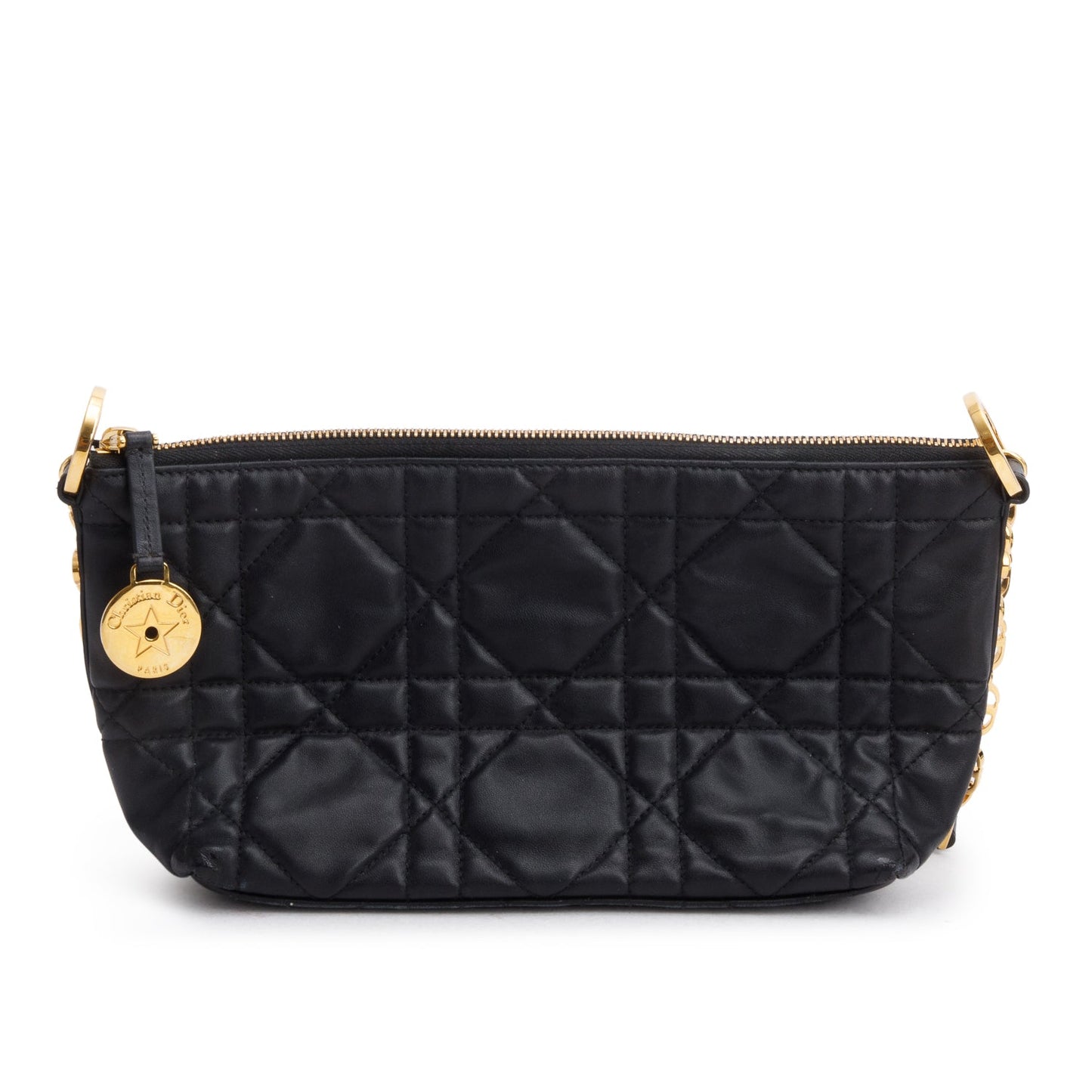 Christian Dior 2025 Black Macrocannage Lambskin Diorstar Hobo Bag