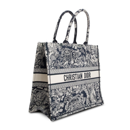 Christian Dior 2022 Canvas Embroidered Large Dioriviera Toile de Jouy Reverse Book Tote