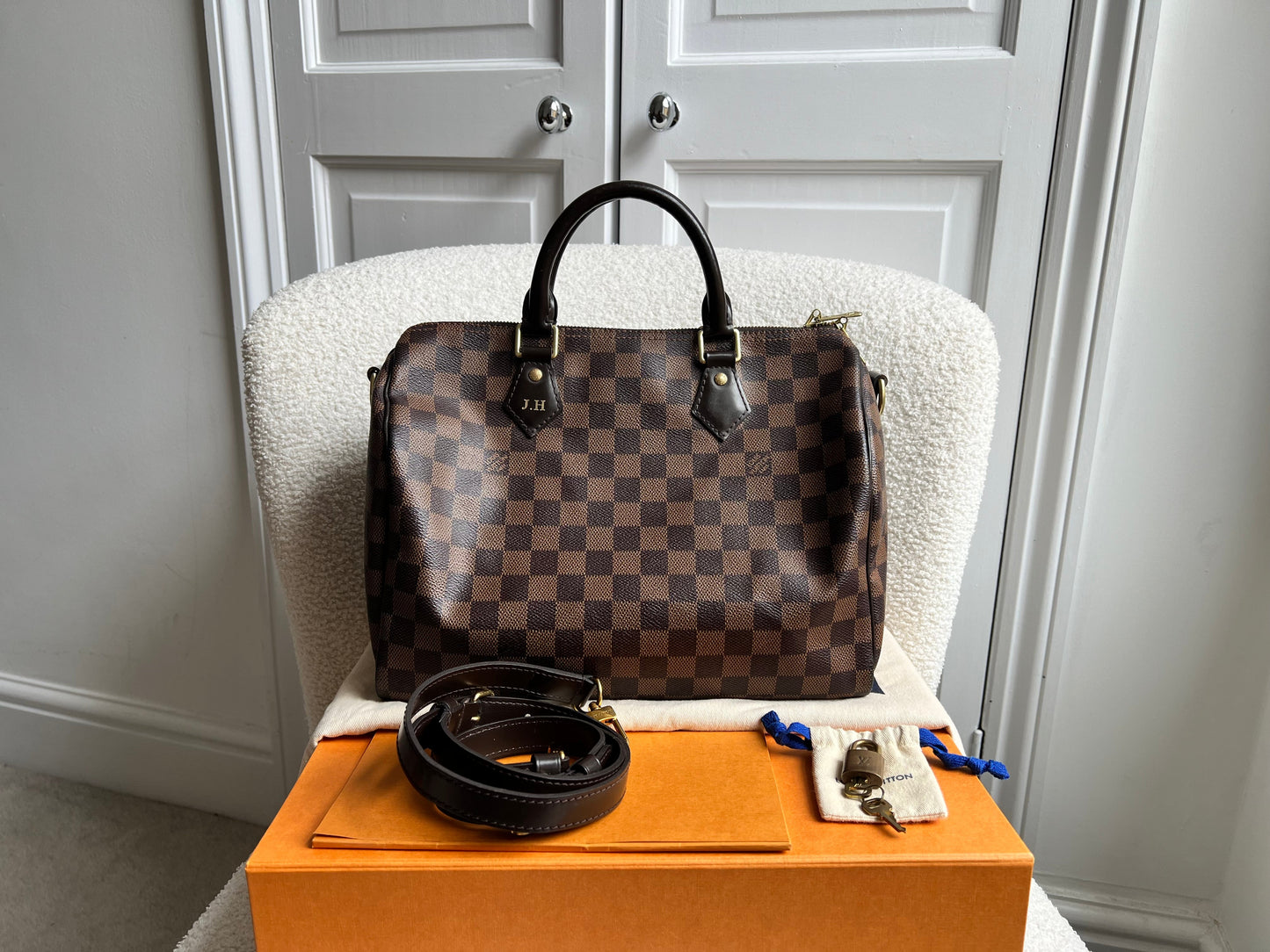 Louis Vuitton Speedy Bandouliere 30 Damier Ebene (RRP £1490)