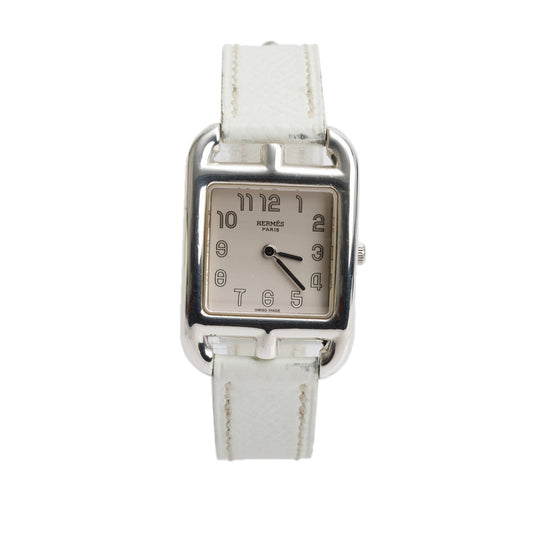 Hermes Stainless Steel Cape Cod PM 23 MM Watch, White Dial