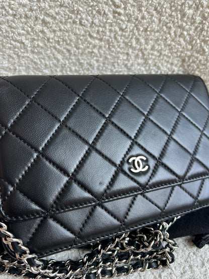 Chanel Wallet on Chain in Black Lambskin Silver Hardware (RRP £2,930)