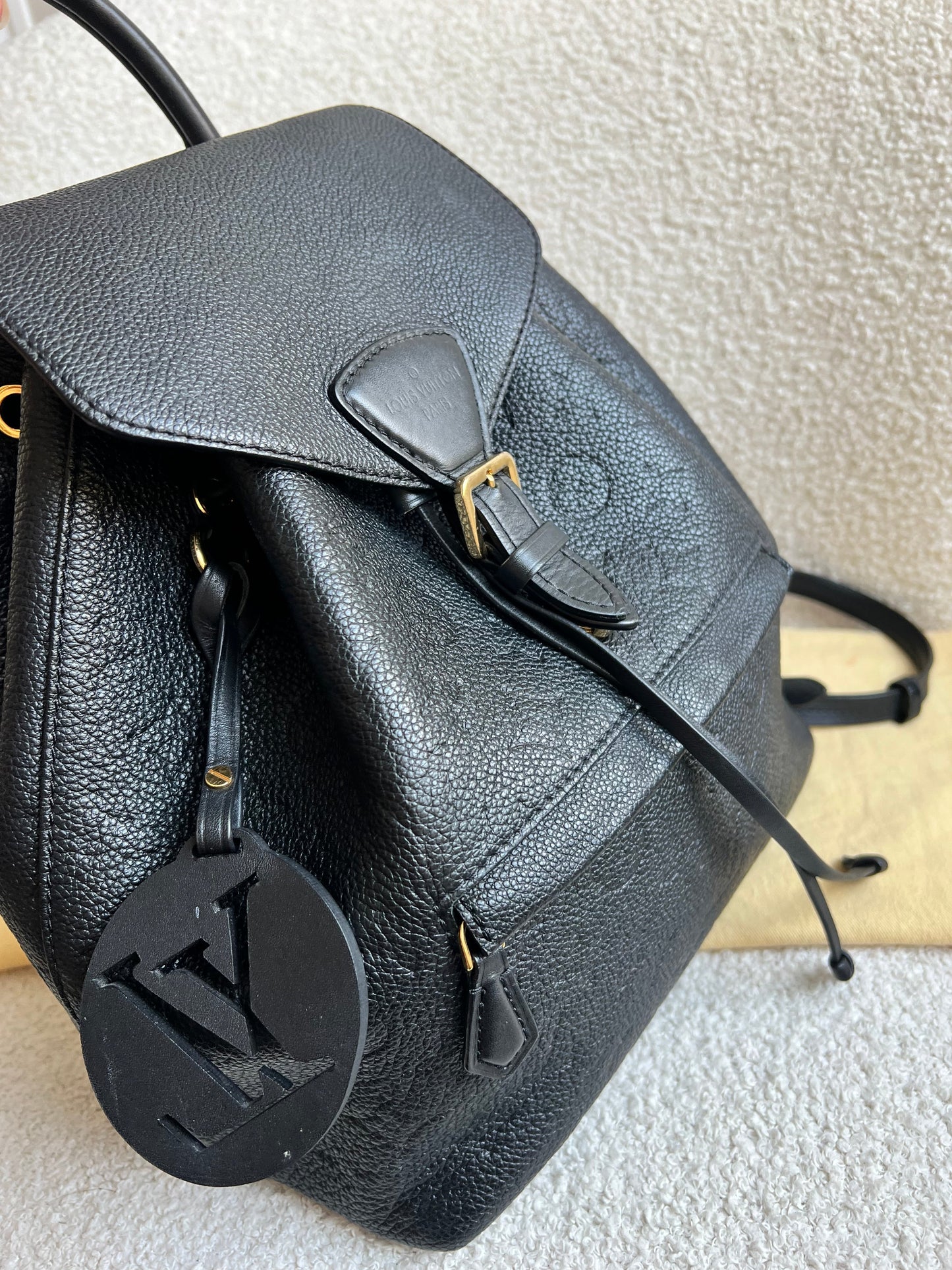 Louis Vuitton Montsouris Backpack Black Empreinte