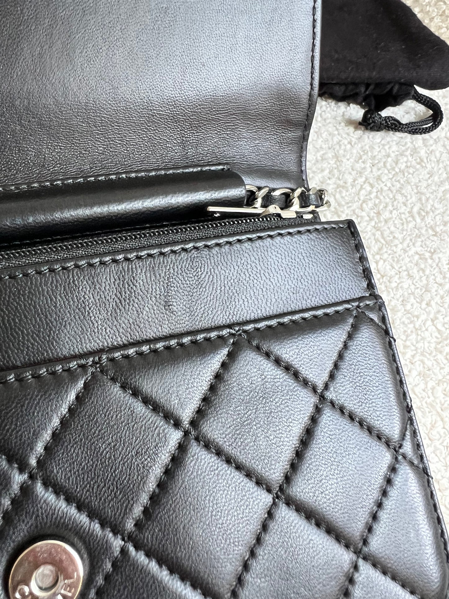Chanel Wallet on Chain in Black Lambskin Silver Hardware (RRP £2,930)