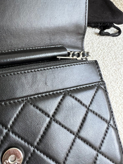 Chanel Wallet on Chain in Black Lambskin Silver Hardware (RRP £2,930)