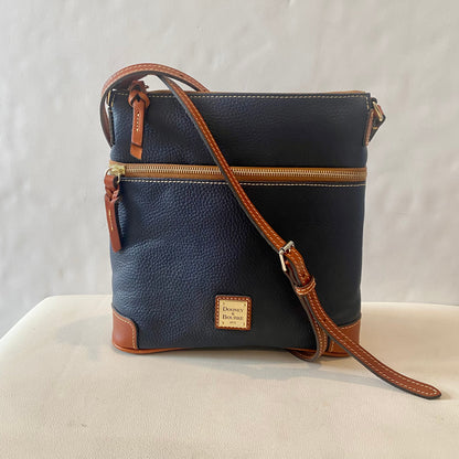 DOONEY & BOURKE Pebble Grain Leather Convertible Crossbody Navy