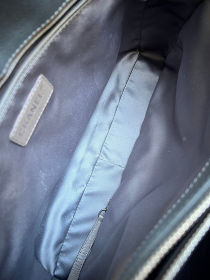 Chanel Grey Caviar Grand Shopper Tote (GST) Silver Hardware