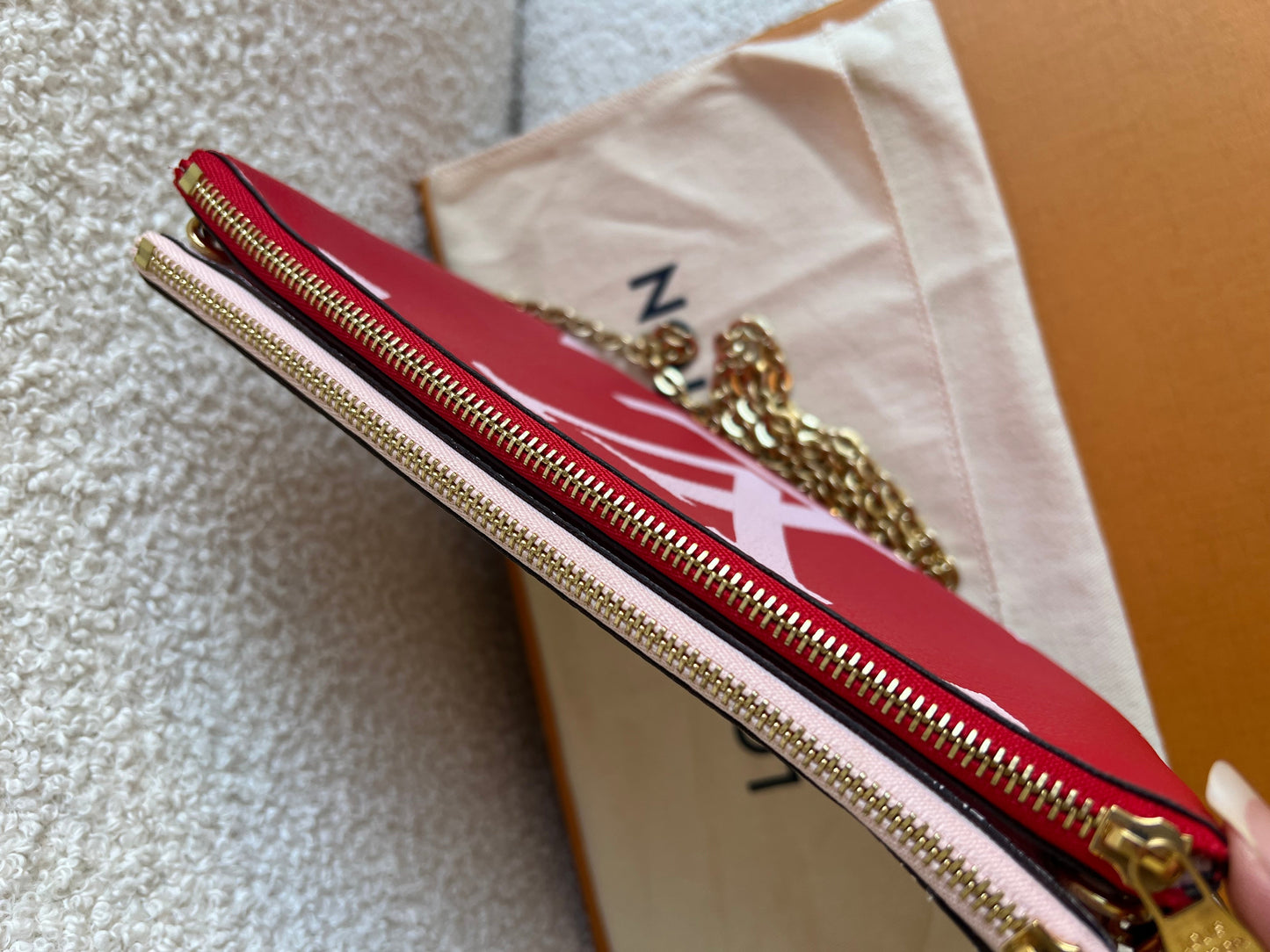 Louis Vuitton Double Zip Pochette Red Giant Monogram Jungle (RRP £1250)