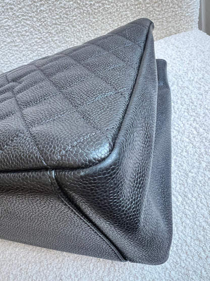 Chanel Black Caviar Grand Shopper Tote (GST) Silver Hardware