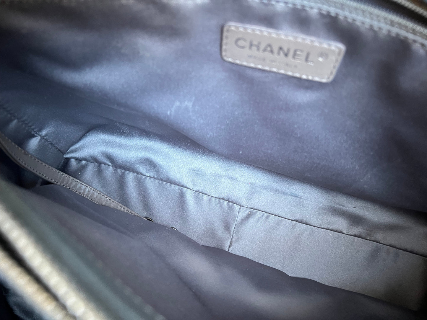 Chanel Grey Caviar Grand Shopper Tote (GST) Silver Hardware
