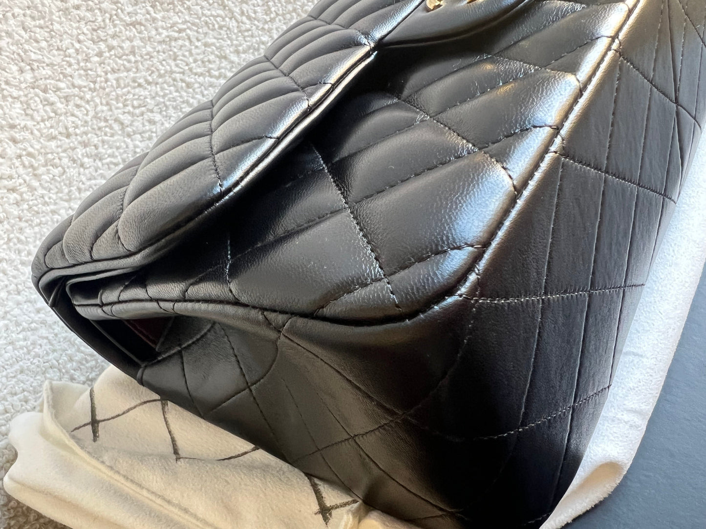 Chanel Jumbo Classic Flap in Black Lambskin Gold Hardware (RRP £9,830)