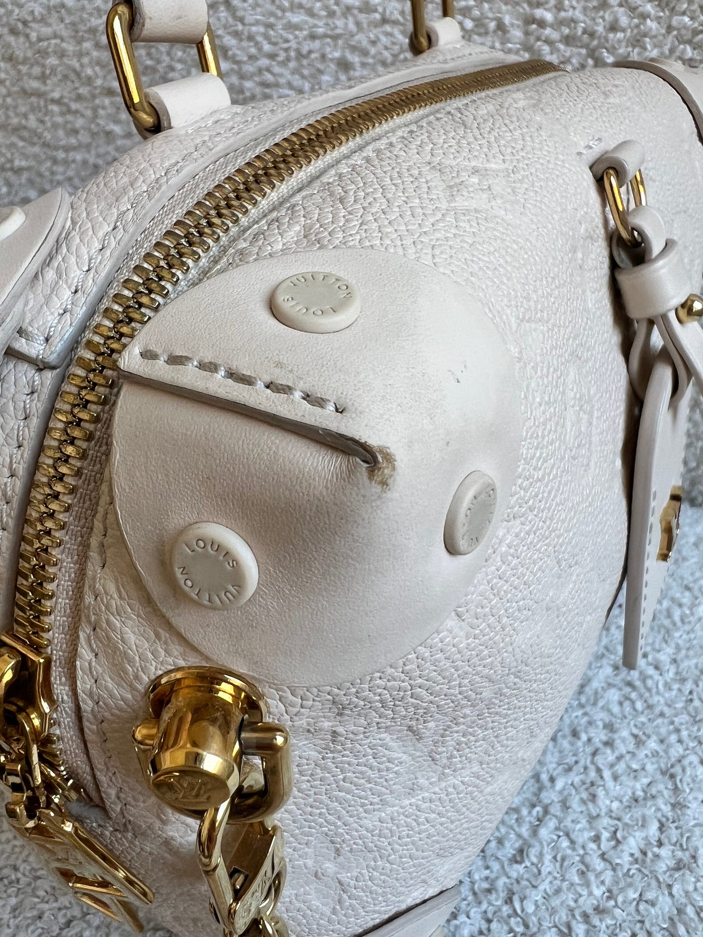 Louis Vuitton Cream Empreinte Petite Malle Souple Bag (RRP £2420)