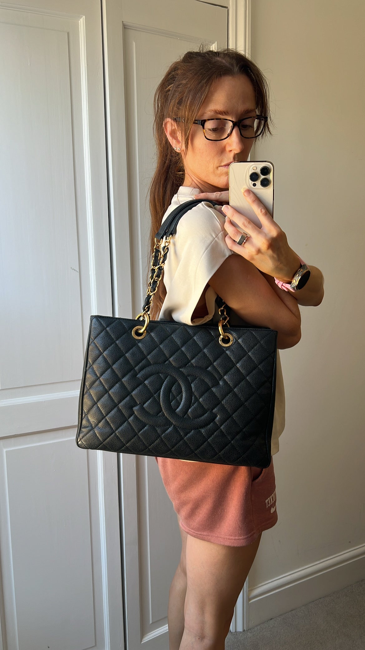Chanel Black Caviar Grand Shopper Tote Gold Hardware (GST)