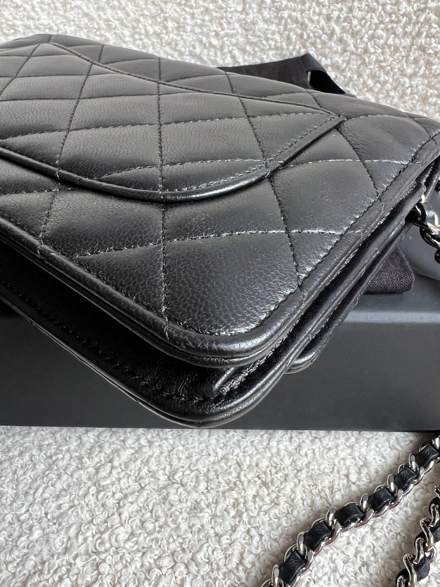 Chanel Wallet on Chain in Black Lambskin Silver Hardware (RRP £2,930)