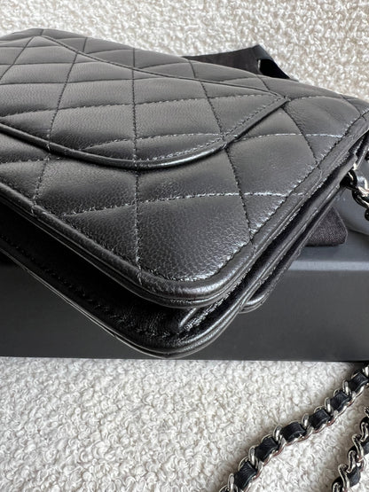 Chanel Wallet on Chain in Black Lambskin Silver Hardware (RRP £2,930)