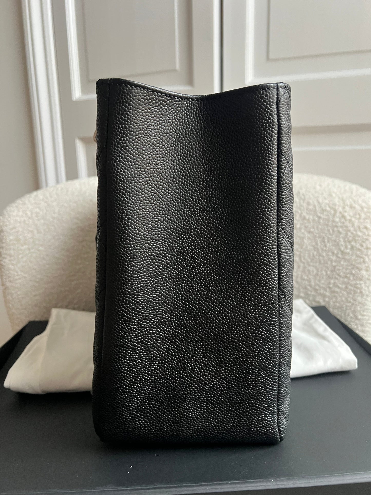 Chanel Black Caviar Grand Shopper Tote (GST) Silver Hardware