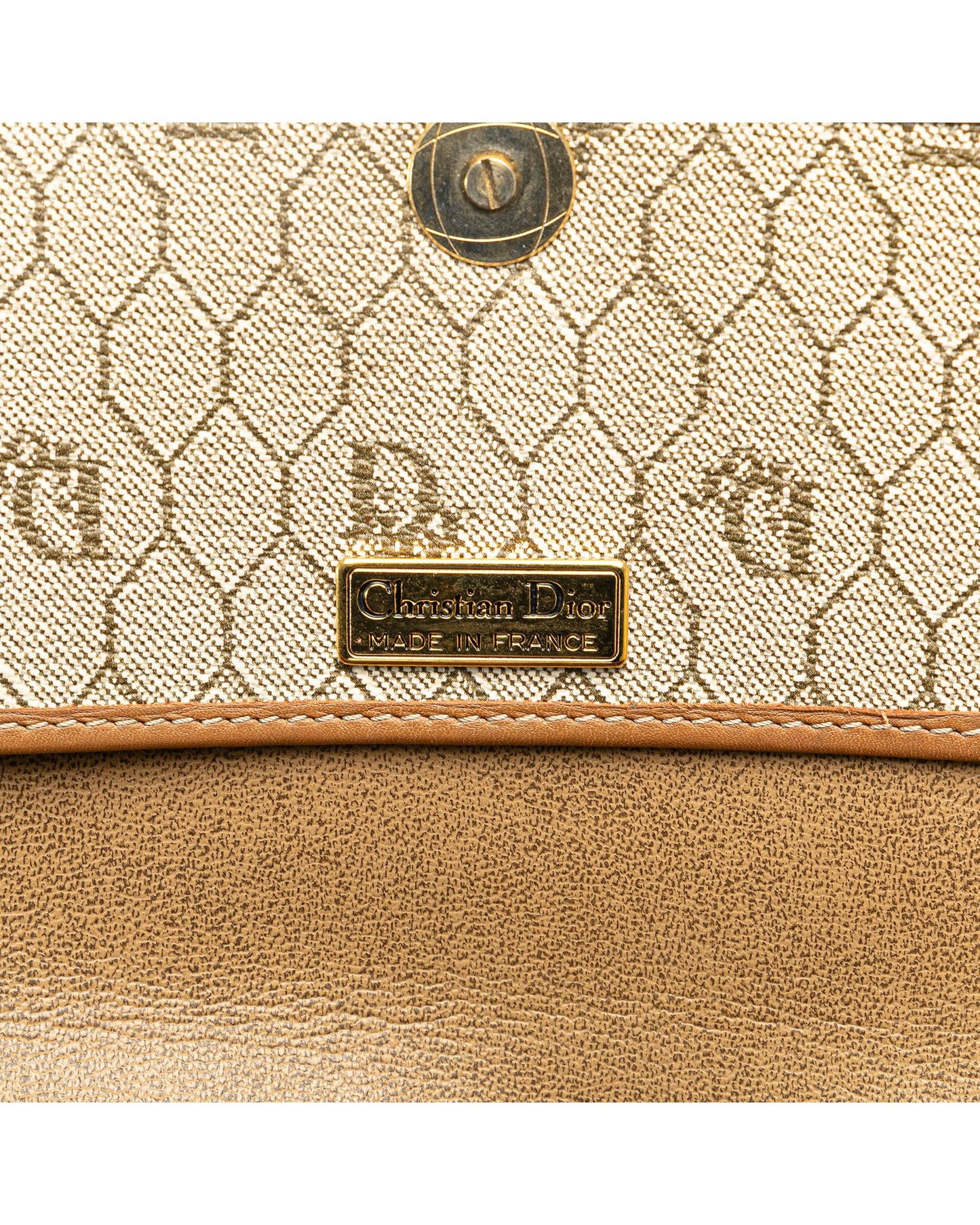 Honeycomb Coated Canvas Crossbody Bag with Leather Trim